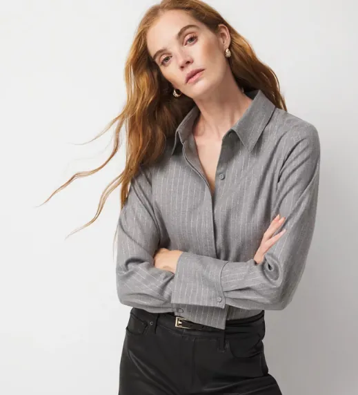 Pinstripe Tuxedo Cuff Shirt